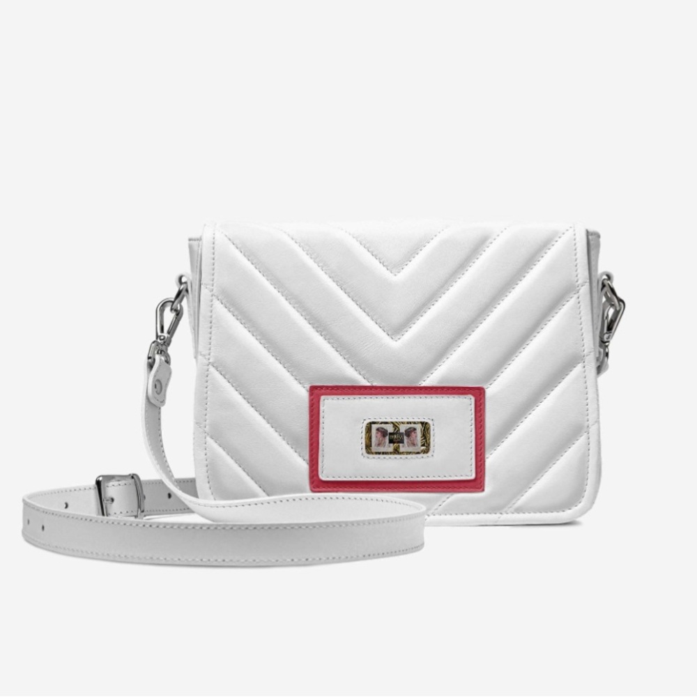 ❌SOLD Luxury Italia Leather White Quilted crossbody Bag by DefVANA. RESTOCKED